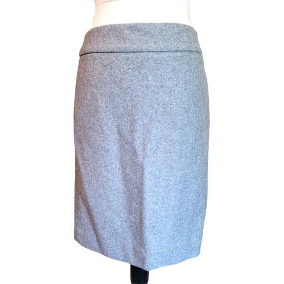 J.CREW Grey Wool Blend Pencil Skirt Sz 2 - Picture 1 of 7